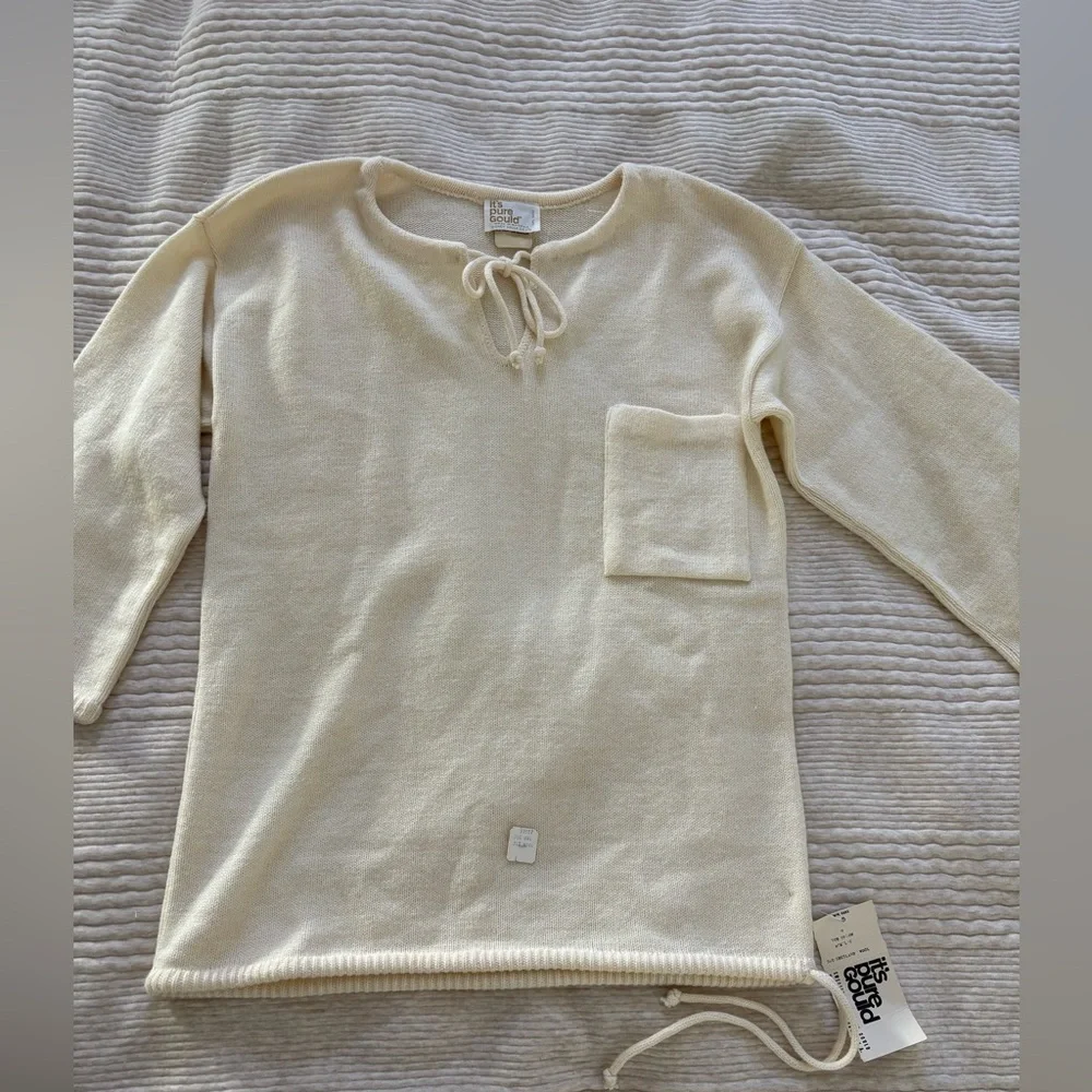 Vintage Sidney Gould “it’s pure Gould” Wool and Acrylic Cream Women’s Sweater - Picture 8 of 12